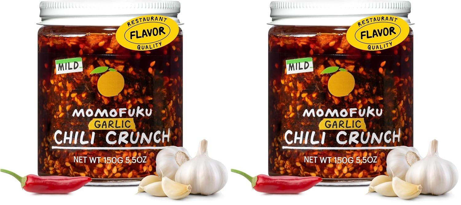 image:imageMomofuku Extra Spicy Chili Crunch by David Chang 55 Ounces Oil with Crunchy Garlic and Shallots Crisp for Cooking as Sauce or Topping 1 PackMild Garlic Chili Crunch