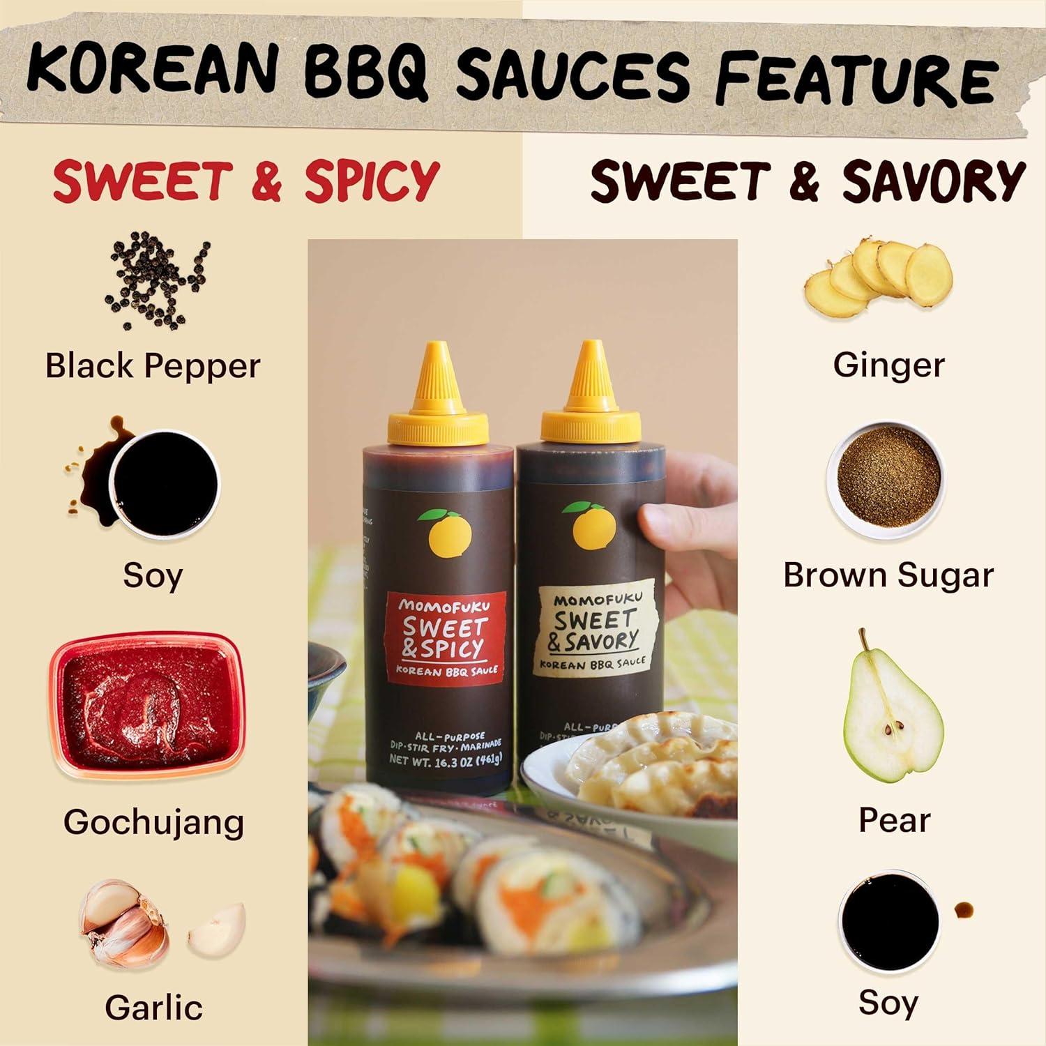 image:imageMomofuku Sweet amp Savory Korean BBQ Sauce with Soy Sauce Fresh Ginger amp Pear for Stir Fry Barbecue and Marinade Galbi Style with Smoky SavorySweet FlavorKorean BBQ Sauce Duo
