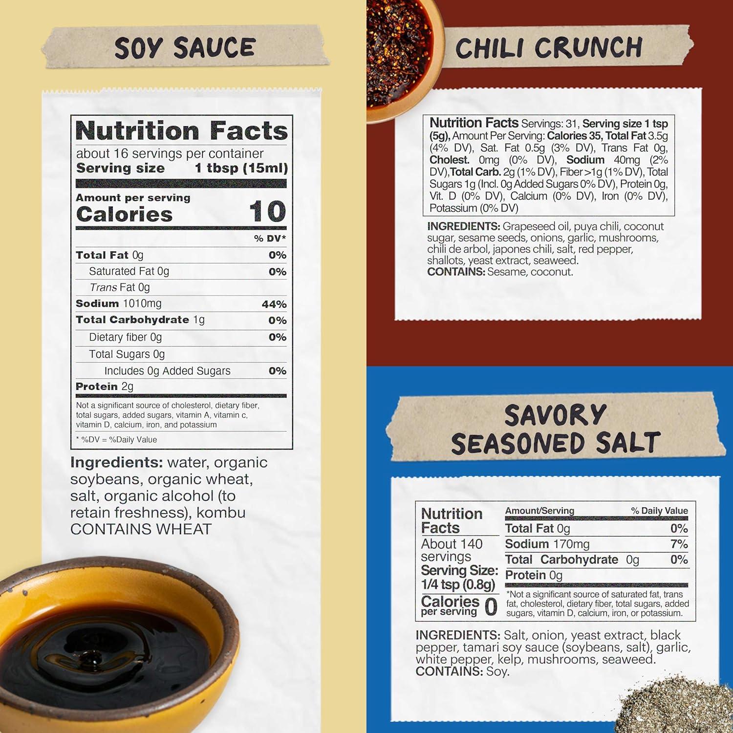 image:imageMomofuku Umami Essentials Starter Pack by David Chang Original Chili Crunch Soy Sauce and Savory Salt Chef Made for Easy at Home Cooking Extra Umami Boost