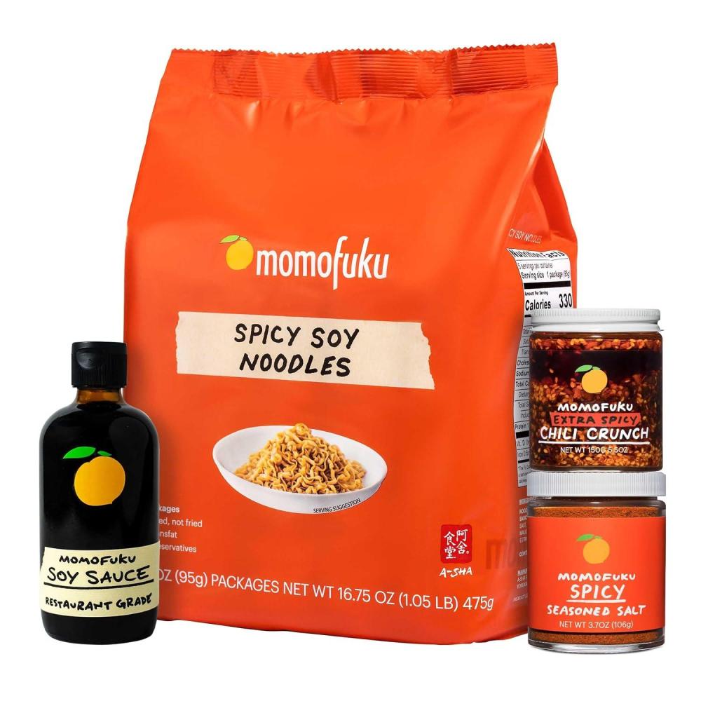 image:imageSpicy Momofuku Starter Pack by David Chang with Extra Chili Crunch Ramen Soy Sauce amp Salt Seasoning Gifts for FoodiesSpicy Starter Pack